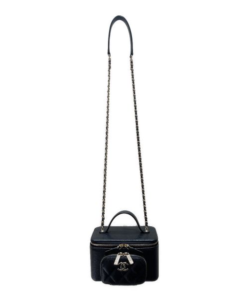 CHANEL（シャネル）CHANEL (シャネル) ミニヴァニティショルダーバッグ ブラック サイズ:16の古着・服飾アイテム