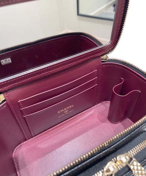 CHANEL（シャネル）CHANEL (シャネル) ミニヴァニティショルダーバッグ ブラック サイズ:16の古着・服飾アイテム