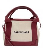 BALENCIAGAバレンシアガ）の古着「ネイビーカバスXS ショルダーバッグ」｜アイボリー×レッド