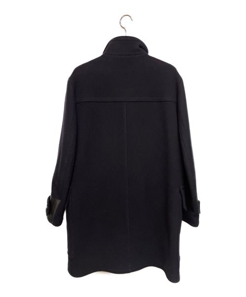 HERMES（エルメス）HERMES (エルメス) レザー切り替えロングコート ネイビー サイズ:44の古着・服飾アイテム