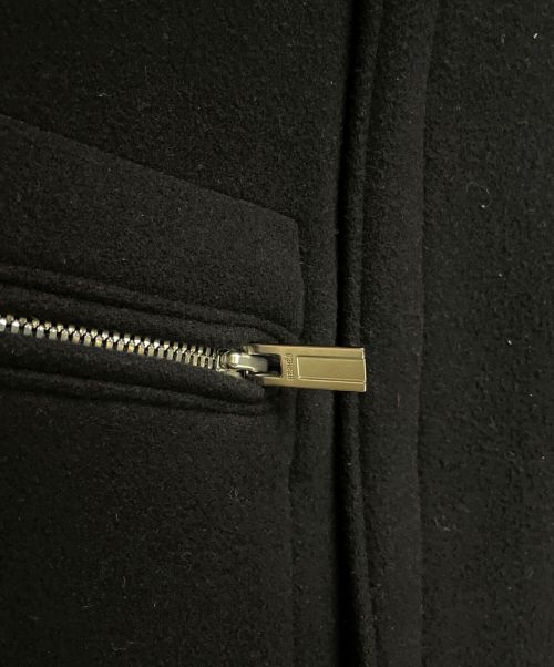 HERMES（エルメス）HERMES (エルメス) レザー切り替えロングコート ネイビー サイズ:44の古着・服飾アイテム
