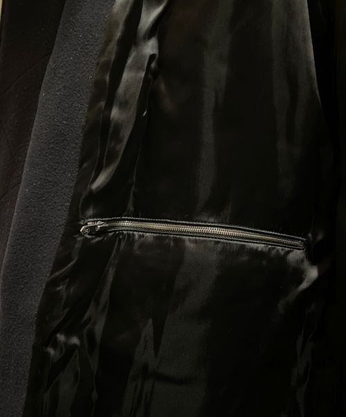 HERMES（エルメス）HERMES (エルメス) レザー切り替えロングコート ネイビー サイズ:44の古着・服飾アイテム