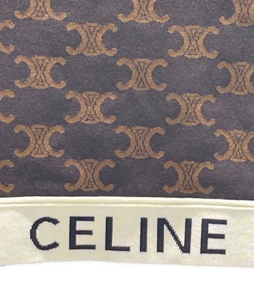 CELINE（セリーヌ）CELINE (セリーヌ) クロップトップ モノグラムコットン＆シルク カットソー  ブラウン サイズ:XSの古着・服飾アイテム