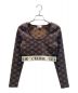 CELINE（セリーヌ）の古着「クロップトップ モノグラムコットン＆シルク カットソー 」｜ブラウン