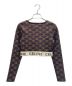 CELINE (セリーヌ) クロップトップ モノグラムコットン＆シルク カットソー  ブラウン サイズ:XS：79800円
