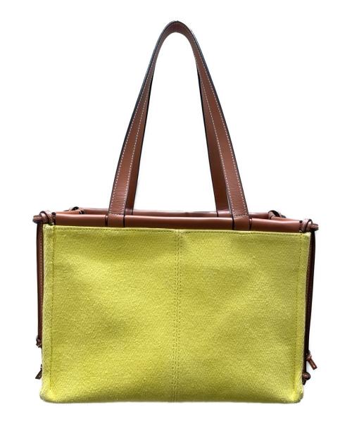 LOEWE（ロエベ）LOEWE (ロエベ) クッショントートスモール イエロー×ブラウン サイズ:スモールの古着・服飾アイテム