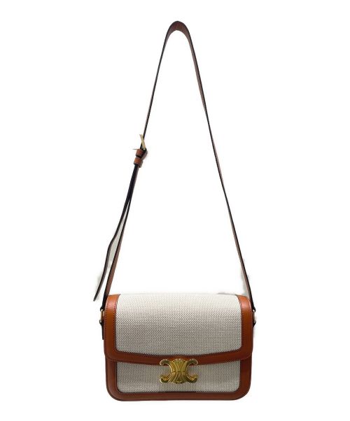 CELINE（セリーヌ）CELINE (セリーヌ) クラシック トリオンフ バッグ タン×ホワイト サイズ:-の古着・服飾アイテム