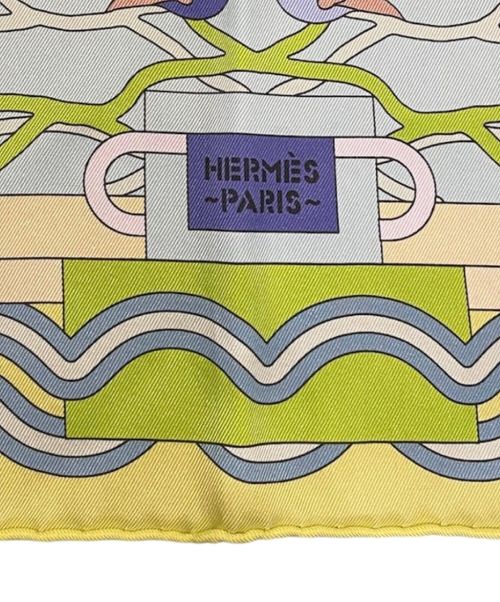 HERMES（エルメス）HERMES (エルメス) カレ70 バレ-アクアティックシンクロ ライム サイズ:70 未使用品の古着・服飾アイテム