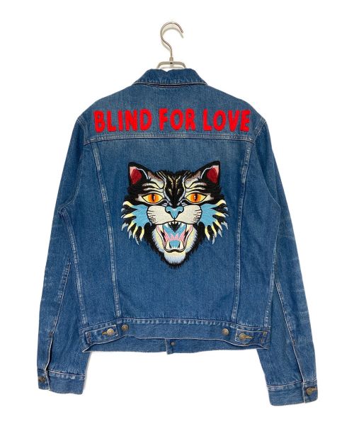 GUCCI（グッチ）GUCCI (グッチ) BLIND FOR LOVE デニムジャケット ネイビー サイズ:48の古着・服飾アイテム