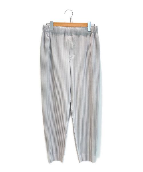 HOMME PLISSE ISSEY MIYAKE（オム プリッセ イッセイ ミヤケ）HOMME PLISSE ISSEY MIYAKE (オムプリッセ イッセイ ミヤケ) プリーツワイドパンツ ライトグレー サイズ:2 未使用品の古着・服飾アイテム