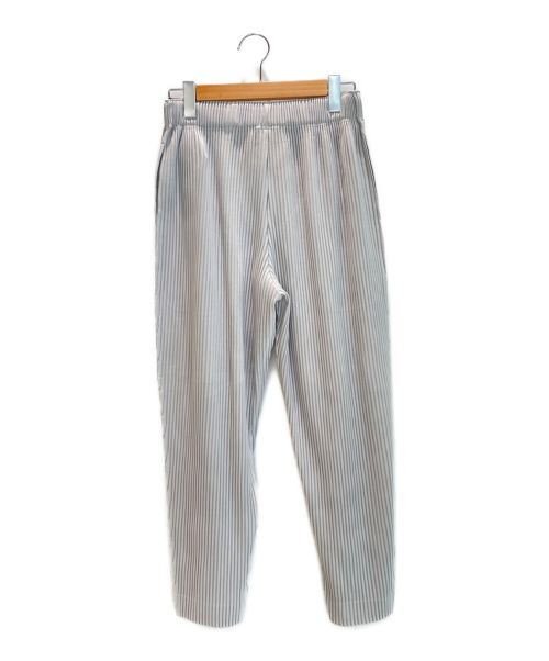 HOMME PLISSE ISSEY MIYAKE（オム プリッセ イッセイ ミヤケ）HOMME PLISSE ISSEY MIYAKE (オムプリッセ イッセイ ミヤケ) プリーツワイドパンツ ライトグレー サイズ:2 未使用品の古着・服飾アイテム