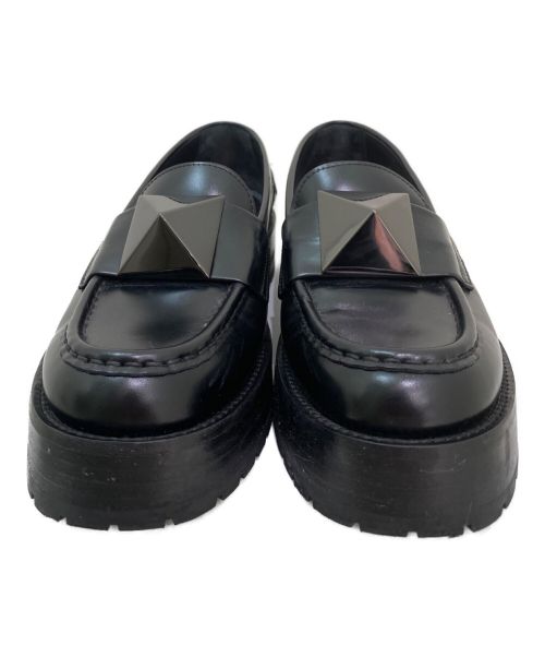 VALENTINO（ヴァレンティノ）VALENTINO (ヴァレンティノ) ワンスタッズローファー ブラック サイズ:36の古着・服飾アイテム