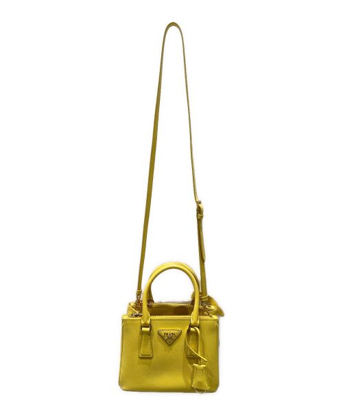 PRADA（プラダ）PRADA (プラダ) ガレリアハンドバッグ マイクロ イエロー サイズ:マイクロ 未使用品の古着・服飾アイテム