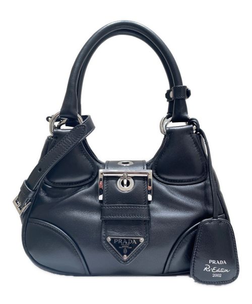 PRADA（プラダ）PRADA (プラダ) ムーン Re-Nylon xレザー バッグ ブラック サイズ:- 未使用品の古着・服飾アイテム