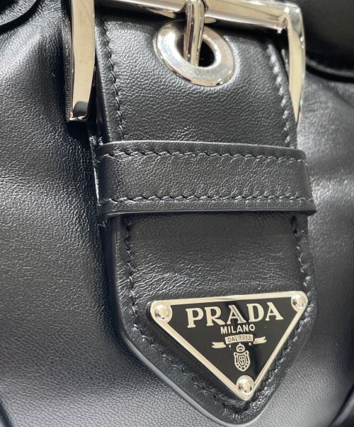 PRADA（プラダ）PRADA (プラダ) ムーン Re-Nylon xレザー バッグ ブラック サイズ:- 未使用品の古着・服飾アイテム