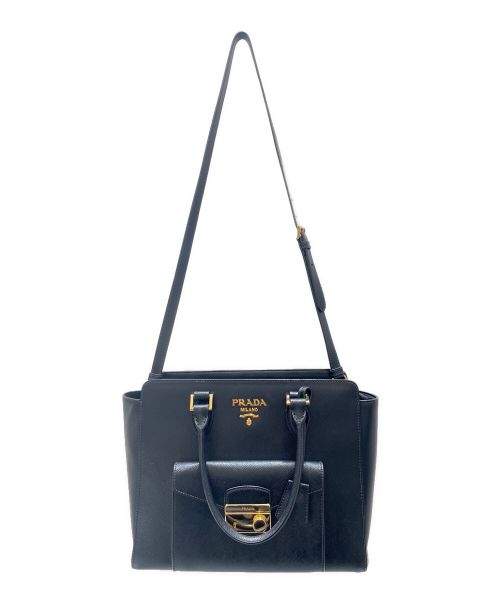 PRADA（プラダ）PRADA (プラダ) サフィアンーノ2WAYハンドバッグの古着・服飾アイテム