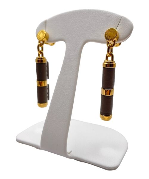 HERMES（エルメス）HERMES (エルメス) シャルニエール ピアスPM エトゥープ×ゴールド サイズ:PM 未使用品の古着・服飾アイテム