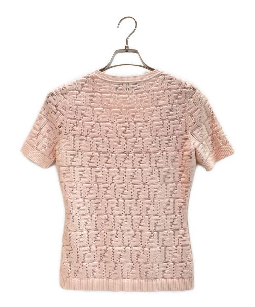 FENDI（フェンディ）FENDI (フェンディ) ズッカ柄半袖サマーセーター ライトピンク サイズ:Sの古着・服飾アイテム