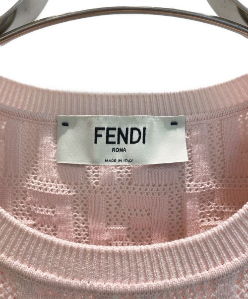 FENDI（フェンディ）FENDI (フェンディ) ズッカ柄半袖サマーセーター ライトピンク サイズ:Sの古着・服飾アイテム