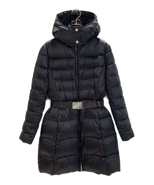 PRADA（プラダ）PRADA (プラダ) ウエストベルトナイロンロングダウンコート ブラック サイズ:38の古着・服飾アイテム