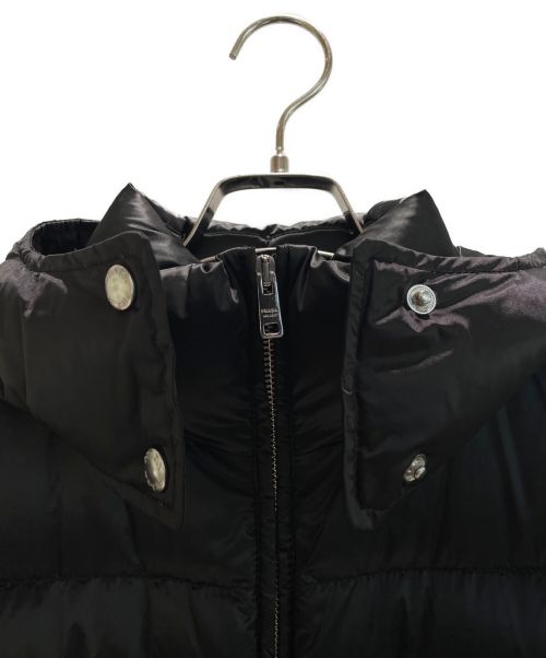 PRADA（プラダ）PRADA (プラダ) ウエストベルトナイロンロングダウンコート ブラック サイズ:38の古着・服飾アイテム