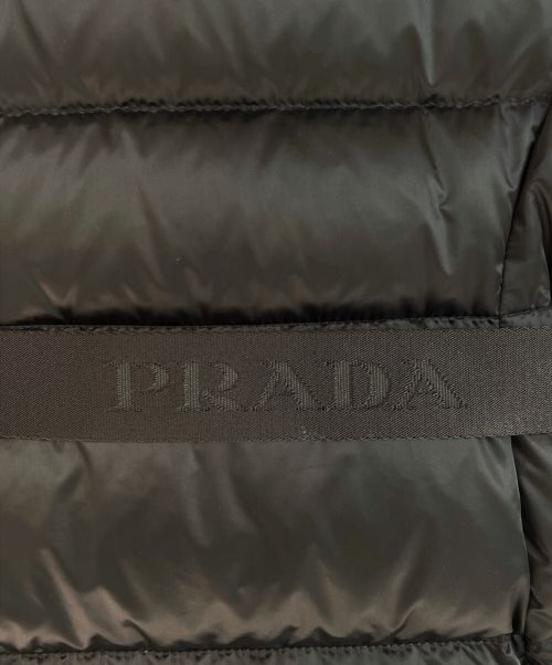 PRADA（プラダ）PRADA (プラダ) ウエストベルトナイロンロングダウンコート ブラック サイズ:38の古着・服飾アイテム