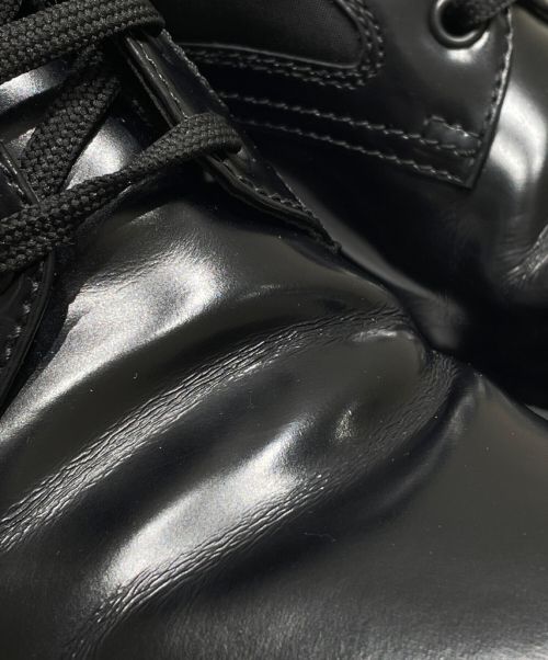 PRADA（プラダ）PRADA (プラダ) ブラッシュドレザーx Re-Nylon ブーツ ブラック サイズ:37 1/2の古着・服飾アイテム