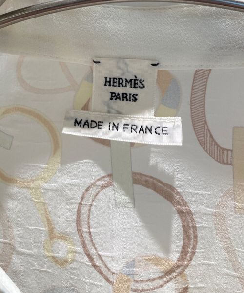 HERMES（エルメス）HERMES (エルメス) ツイルレーヌシャツワンピース ホワイト サイズ:36 未使用品の古着・服飾アイテム
