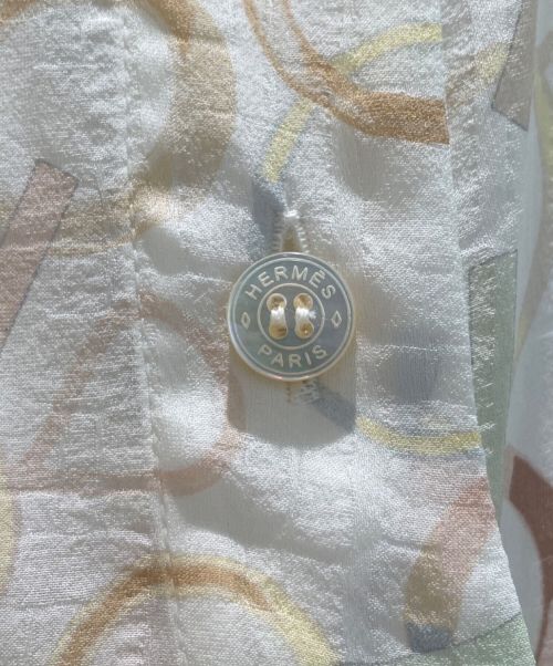 HERMES（エルメス）HERMES (エルメス) ツイルレーヌシャツワンピース ホワイト サイズ:36 未使用品の古着・服飾アイテム