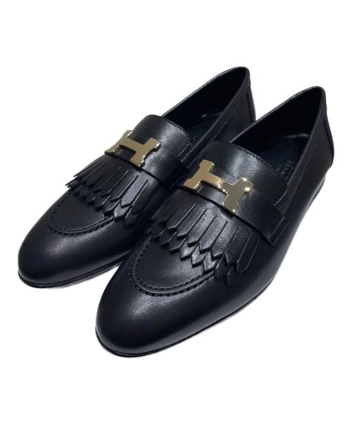 HERMES（エルメス）HERMES (エルメス) モカシンロワイヤル ローファー ブラック サイズ:36 未使用品の古着・服飾アイテム