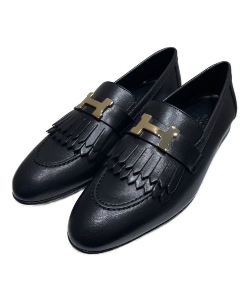 HERMES（エルメス）HERMES (エルメス) モカシンロワイヤル ローファー ブラック サイズ:36 未使用品の古着・服飾アイテム