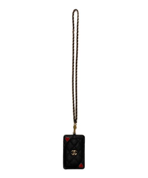 CHANEL（シャネル）CHANEL (シャネル) ハートチャームマトラッセチェーンパスケース ブラック 未使用品の古着・服飾アイテム
