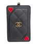中古・古着 CHANEL (シャネル) ハートチャームマトラッセチェーンパスケース ブラック 未使用品：160000円