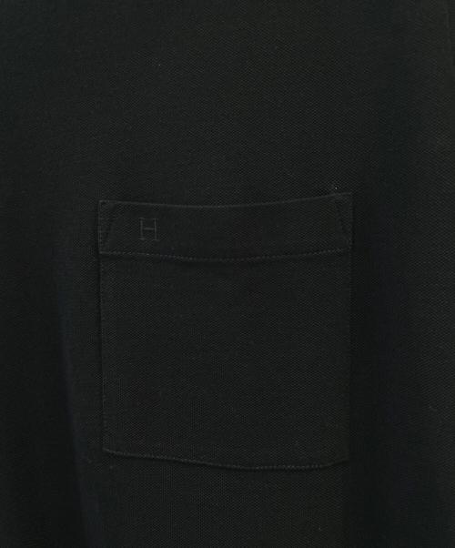 HERMES（エルメス）HERMES (エルメス) ロゴ刺繍ポケットTシャツ  ブラック サイズ:L 未使用品の古着・服飾アイテム