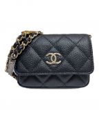 CHANELシャネル）の古着「ミニマトラッセショルダーポーチ」｜ブラック