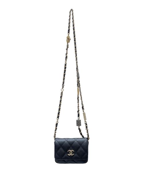 CHANEL（シャネル）CHANEL (シャネル) ミニマトラッセショルダーポーチ ブラック サイズ:ミニの古着・服飾アイテム