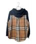 BURBERRY LONDON (バーバリー ロンドン) ノバチェック切り替えフーディ ブラック×ブラウン サイズ:XS：49800円