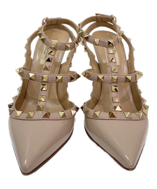 VALENTINO（ヴァレンティノ）VALENTINO (ヴァレンティノ) グラディエータースタッズパンプス ピンク サイズ:37 1/2の古着・服飾アイテム