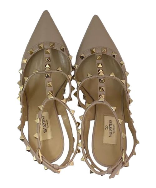 VALENTINO（ヴァレンティノ）VALENTINO (ヴァレンティノ) グラディエータースタッズパンプス ピンク サイズ:37 1/2の古着・服飾アイテム