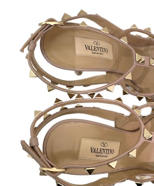 VALENTINO（ヴァレンティノ）VALENTINO (ヴァレンティノ) グラディエータースタッズパンプス ピンク サイズ:37 1/2の古着・服飾アイテム