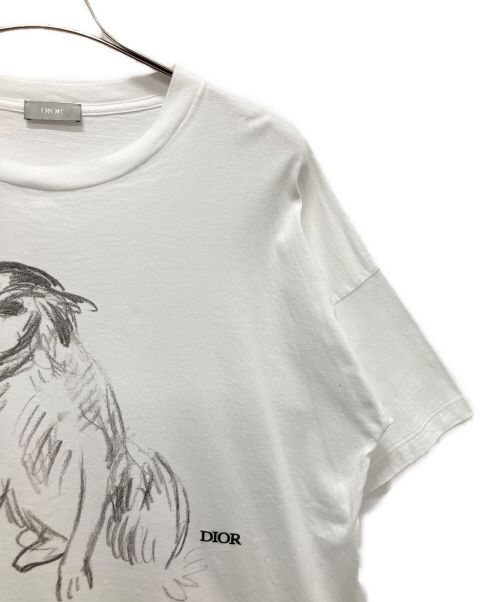 DIOR HOMME（ディオール オム）DIOR HOMME (ディオール オム) Duncan Grant (ダンカン・グラント) ダンカン グラント ドッグフロントプリントTシャツ ホワイト サイズ:Mの古着・服飾アイテム