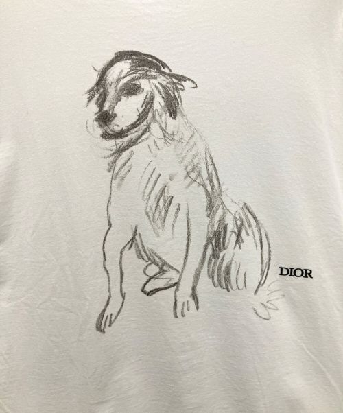 DIOR HOMME（ディオール オム）DIOR HOMME (ディオール オム) Duncan Grant (ダンカン・グラント) ダンカン グラント ドッグフロントプリントTシャツ ホワイト サイズ:Mの古着・服飾アイテム