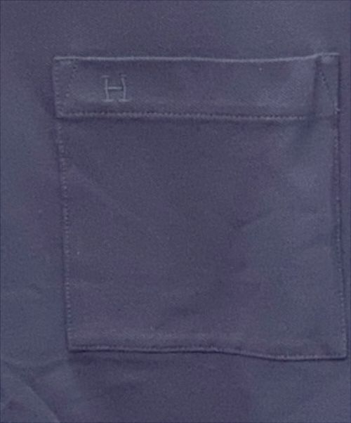 HERMES（エルメス）HERMES (エルメス) H刺繍ボタン ポロシャツ マリン/ネイビー サイズ:L 未使用品の古着・服飾アイテム