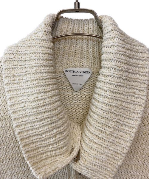 BOTTEGA VENETA（ボッテガベネタ）BOTTEGA VENETA (ボッテガベネタ) 編み込みニットカーディガン アイボリー サイズ:Mの古着・服飾アイテム