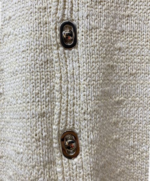 BOTTEGA VENETA（ボッテガベネタ）BOTTEGA VENETA (ボッテガベネタ) 編み込みニットカーディガン アイボリー サイズ:Mの古着・服飾アイテム