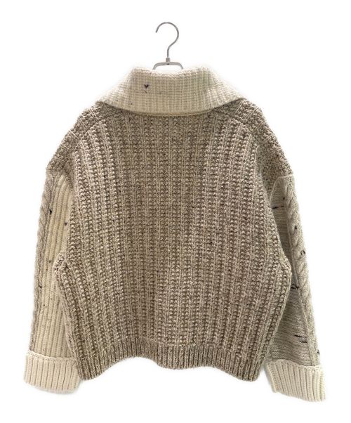 BOTTEGA VENETA（ボッテガベネタ）BOTTEGA VENETA (ボッテガベネタ) ケーブルニットカーディガン ベージュ サイズ:Lの古着・服飾アイテム