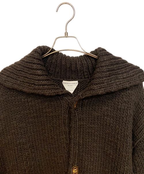 BOTTEGA VENETA（ボッテガベネタ）BOTTEGA VENETA (ボッテガベネタ) ローゲージニットカーディガン ブラウン サイズ:Mの古着・服飾アイテム