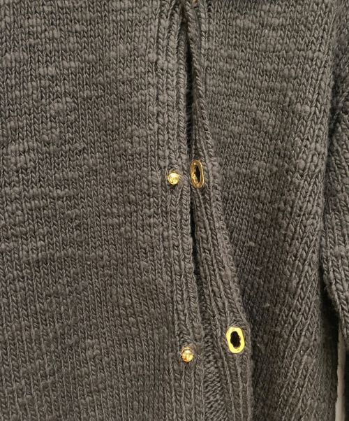 BOTTEGA VENETA（ボッテガベネタ）BOTTEGA VENETA (ボッテガベネタ) ローゲージニットカーディガン ブラウン サイズ:Mの古着・服飾アイテム