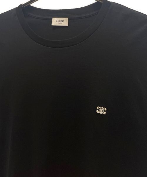 CELINE（セリーヌ）CELINE (セリーヌ) トリオンフ ルーズコットン ジャージー Tシャツ ブラック サイズ:Mの古着・服飾アイテム