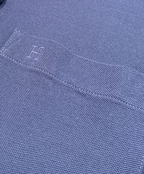 HERMES（エルメス）HERMES (エルメス) H アッシュ ロゴ刺繍 ポロシャツ ネイビー サイズ:L 未使用品の古着・服飾アイテム